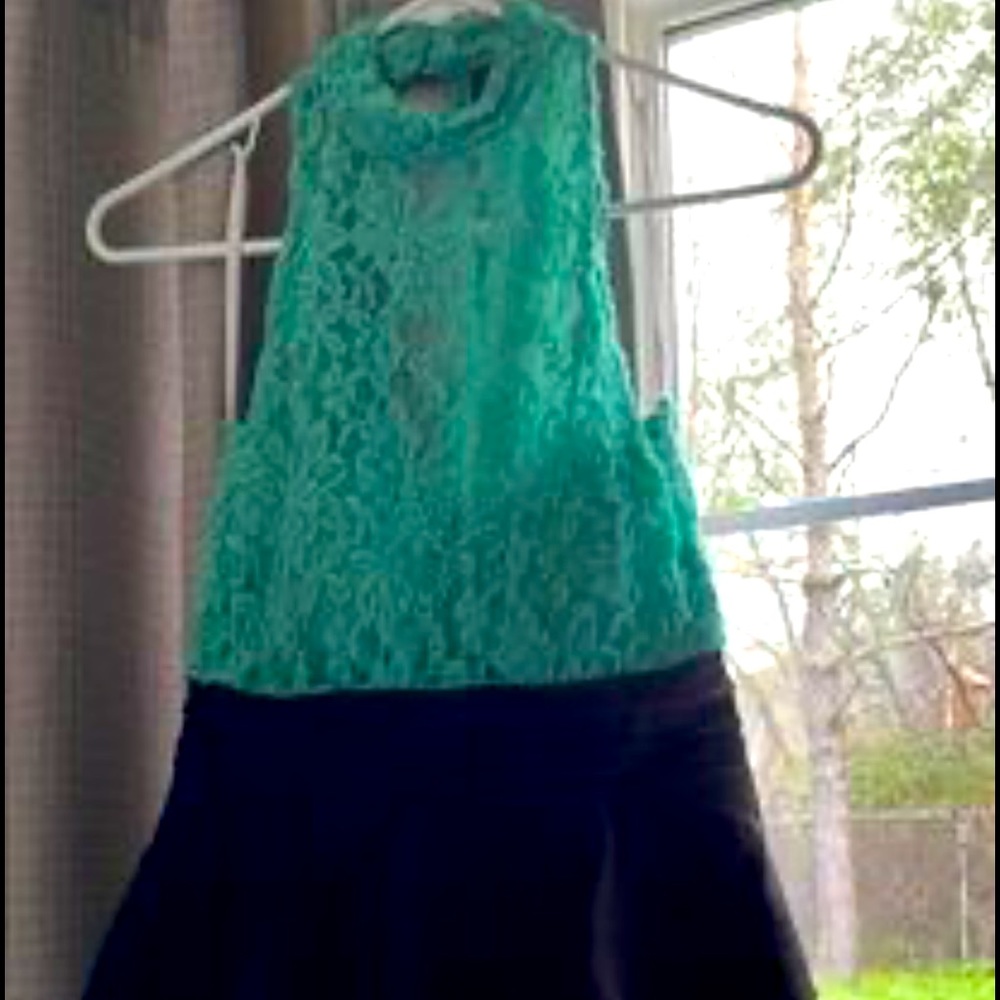 Hot Miami Styles Mint/Black Peplum Dress